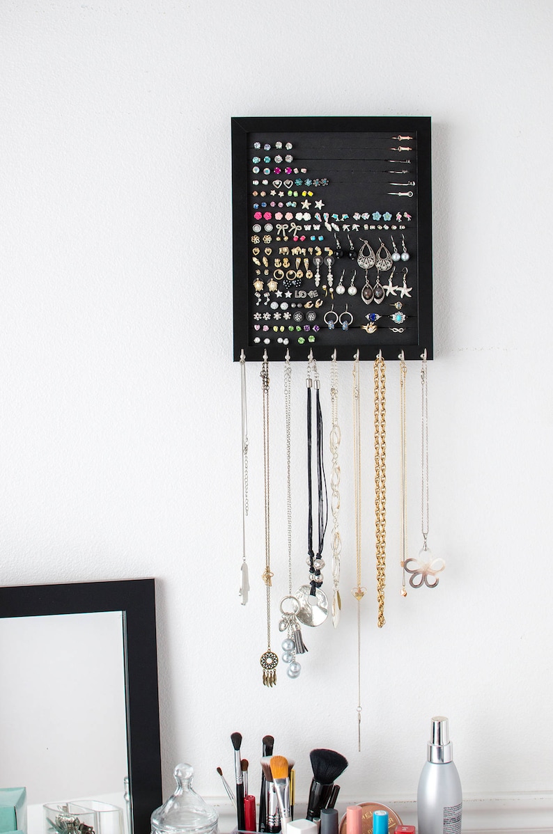 Medium Hanging Jewelry Organizer black Foam Etsy