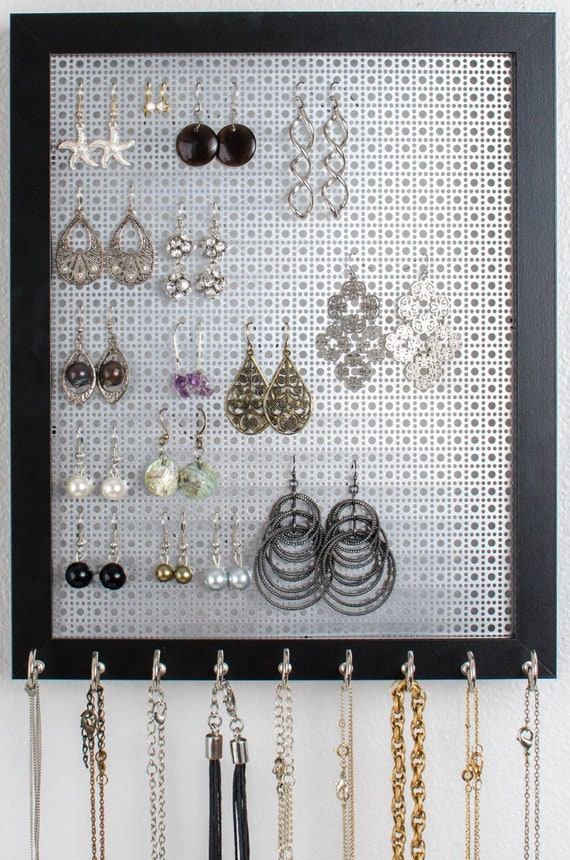 Organizador joyas colgante mediano negro plata - Etsy México