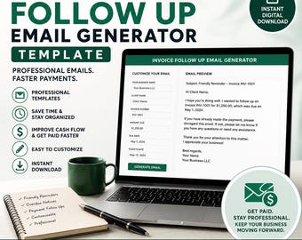 請求書フォローアップメール生成ツール、支払いリマインダーツール（デジタルダウンロード）