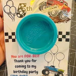Monster, monster truck,  birthday, party favors, Play doh favors, Birthday, trucks.