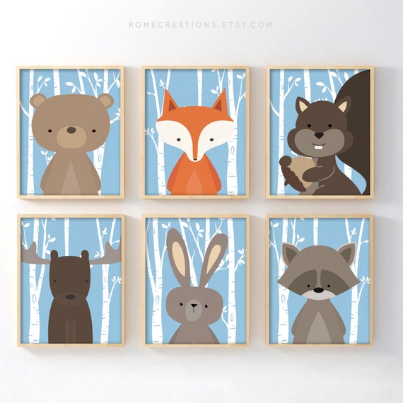 woodland animal nursery art
