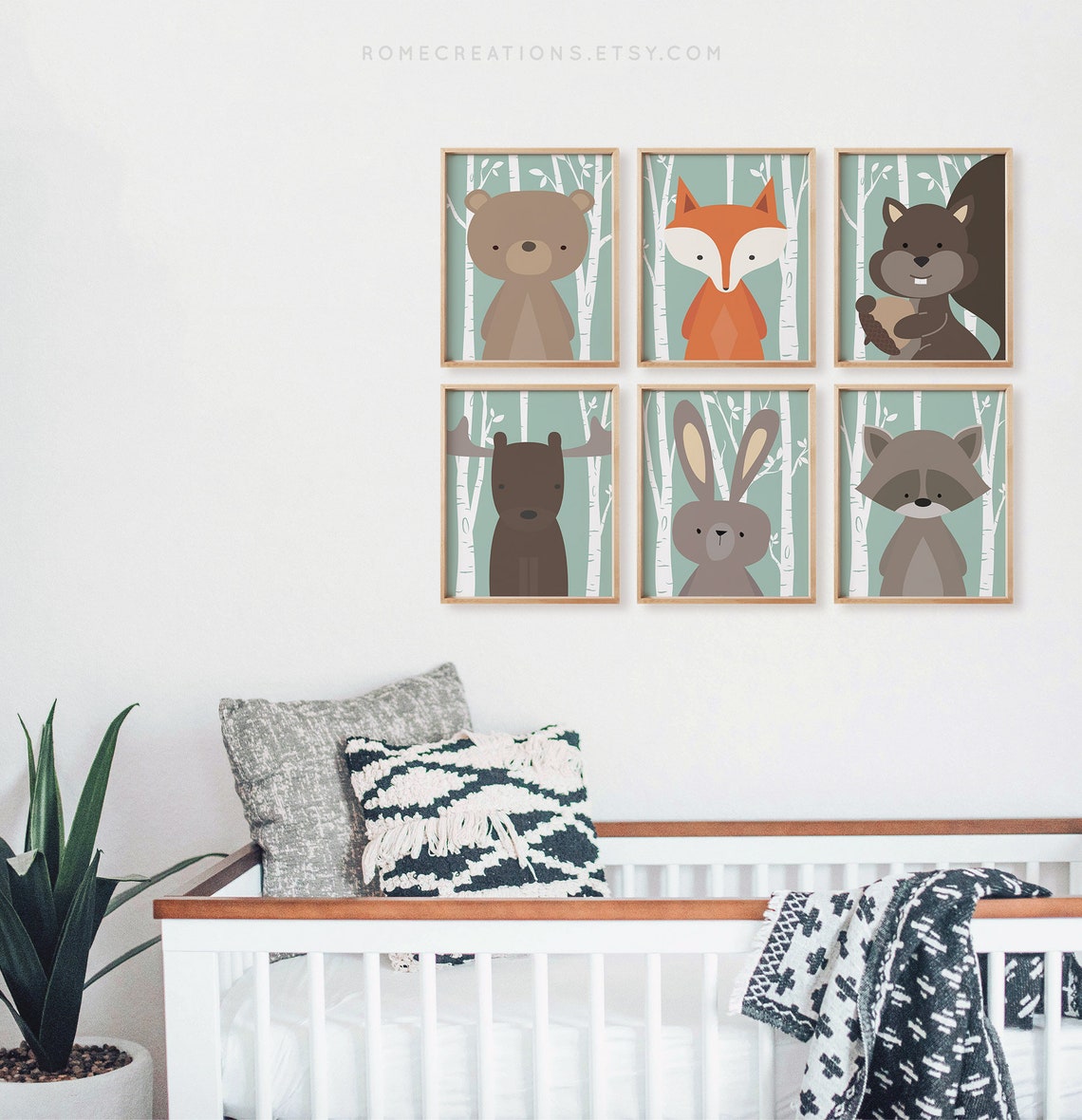 Woodland Nursery Wall Art Woodland Nursery Decor Baby Animal Etsy