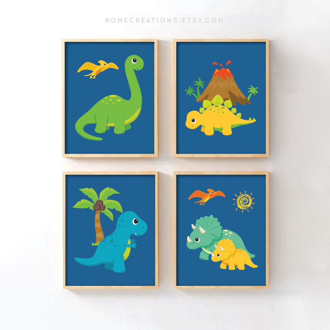 Dinosaur Nursery Wall Art Dinosaur Nursery Art Dinosaur Etsy