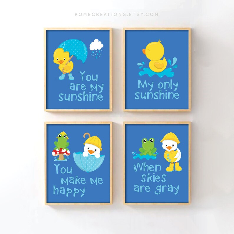 Rubber Ducks Nursery Prints Kids Bathroom Decor Kids Etsy