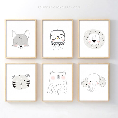 Monochrome Nursery Decor Black and White Nursery Prints Etsy