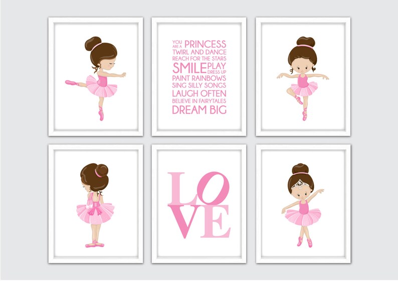 Pink Ballerina Art Ballerina Wall Art for Pink Ballerina Etsy