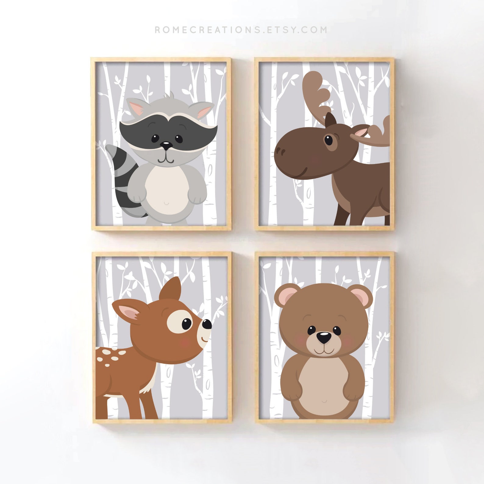 Forest Nursery Art Woodland Creatures Nursery Prints Etsy