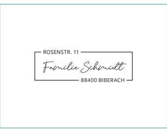 Stempel-Adresse | Adressstempel Anschrift #213 | Name | Umzug | Geburtstagsgeschenk | Absender | Geschenk | personalisiert individualisiert