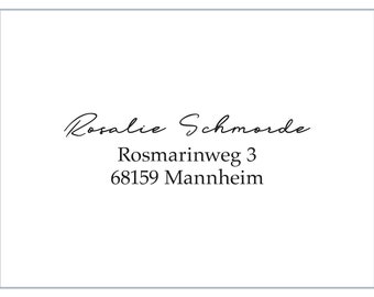 Adress Stempel #237 | Adressstempel Familie | Name | Umzug | Geburtstagsgeschenk | Adresse | Geschenk personalisiert individualisiert