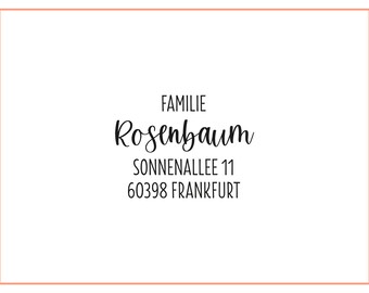 Stamp Address | Family Name #234 personalized customized individualized