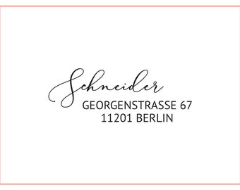 Stempel-Adresse | Adressstempel Anschrift #6 | Name | Umzug | Geburtstagsgeschenk | Absender | Geschenk | personalisiert | individualisiert