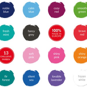 Stamp pads in 14 colors pink, red, gray, green, blue, purple, white 9x5cm image 2