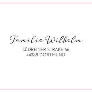Gepersonaliseerde adresstempel | Stempeladres | Familie | Naam | Verhuizen | Afzender | Cadeau #78
