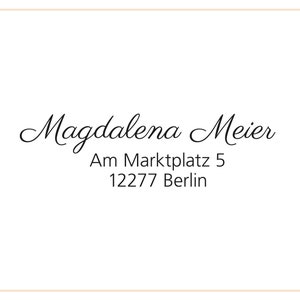 Stempel Adresse Adressstempel Familie Name 49 Umzug Geburtstagsgeschenk Absender Geschenk personalisiert individualisiert Bild 1