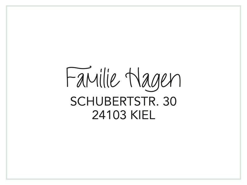 Stempel-Adresse Adressstempel Familie 103 Name Umzug Geburtstagsgeschenk Absender Geschenk personalisiert individualisiert Bild 1