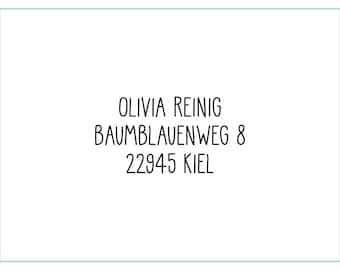 Adress-Stempel #181 | Adressstempel Familie | Name | Umzug | Geburtstagsgeschenk | Adresse | Geschenk personalisiert individualisiert