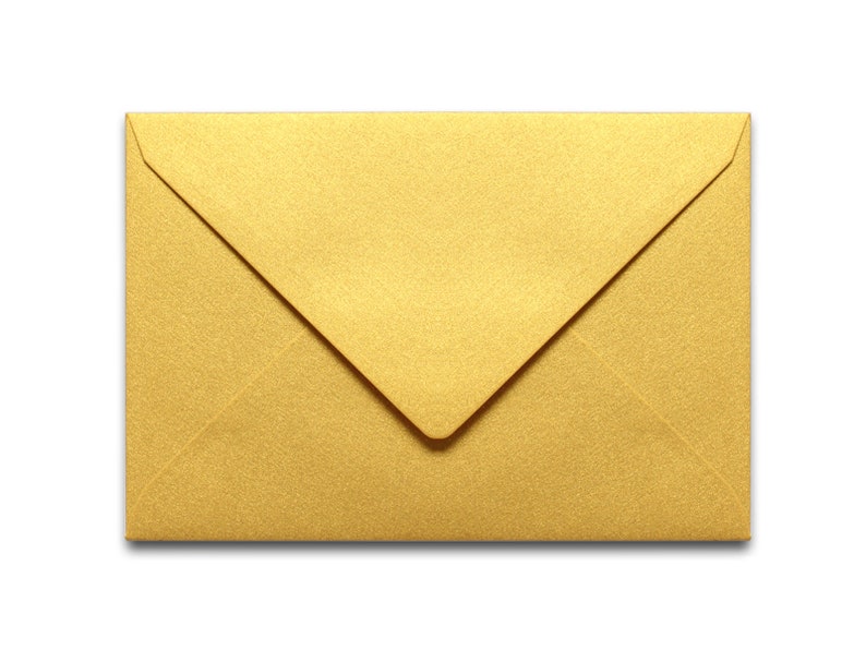 25 Envelopes GOLD Metallic C6 Packaging Envelope Post Letter Cover