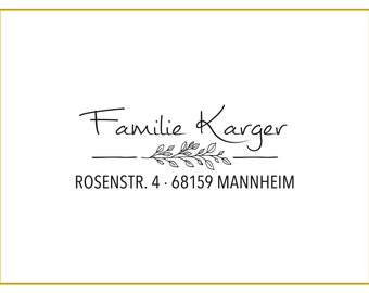 Stamp Address | Family Name #233 personalized customized individualized
