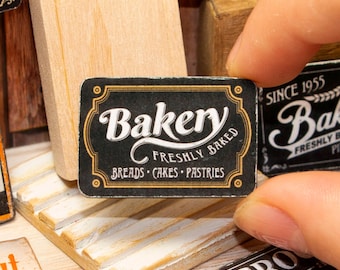 Miniature Bakery Wooden Sign - 12th / 6th Scale - Handmade for adult collectors only.