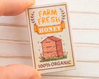 Miniature Honey Farm Wooden Sign - 12th / 6th Scale - Handmade for adult collectors only.