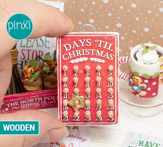 Dollhouse Miniature Calendar Miniature Christmas Advent Etsy UK