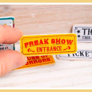 Miniature Freak Show Circus Oddity Wooden Sign - 12th / 6th Scale - Handmade for adult collectors only.