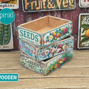 MEDIUM / LARGE - Garden Seed Tray - ADULT Collectors - Handmade Miniature Model, Diorama, Dollhouse, Trays / Box / Crate.