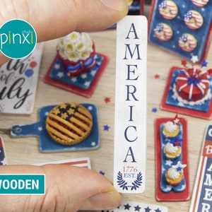 Miniature American Porch Wooden Sign - Handmade for adult collectors only.