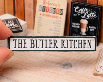 Personalized Dollhouse Miniature Street Sign - Handmade Wooden Road Sign