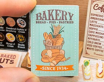 Miniature Bakery Wooden Sign - Handmade for adult collectors only.