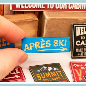 Miniature Après Ski Wooden Sign - Handmade for adult collectors only.