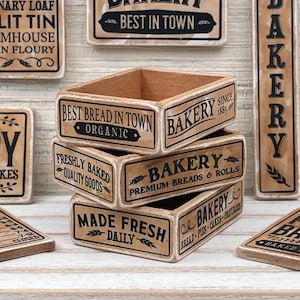 SELECTION OF - Miniature Bakery Shop Crate / Tray / Box - 12th / 6th Scale