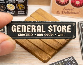 Miniature General Store Wooden Sign - Handmade for adult collectors only.