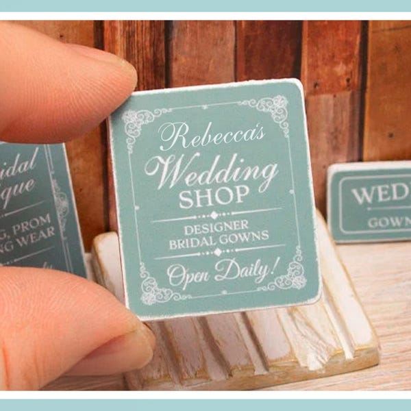 Personalized Miniature Dollhouse Wedding Sign - 12th Scale, Handmade