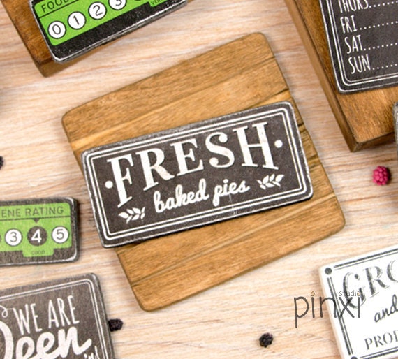 Miniature Fresh Baked Pies Wooden Sign - Handmade for Adult Collectors ...