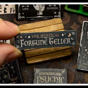 Miniature Fortune Teller Wooden Sign - 12th / 6th Scale - Handmade for adult collectors only.