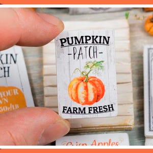 Miniature Pumpkin Patch Wooden Sign - Handmade for adult collectors only.