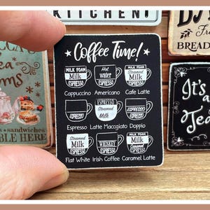 Miniature Coffee Menu Wooden Sign - Handmade for adult collectors only. image 1