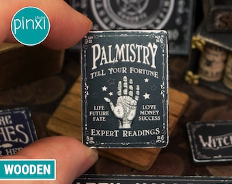 Dollhouse Miniature Palmistry Sign - Fortune Teller Sign - Handmade Dollhouse Miniature Sign Accessory 1/12th, 1/6th Scale