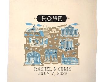 Rome Italy Tote Bag-Wedding Welcome Tote-Choice of Tote Material