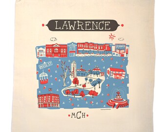 Lawrence KS Tote Bag-KU-Wedding Welcome Tote-Choice of Tote Material