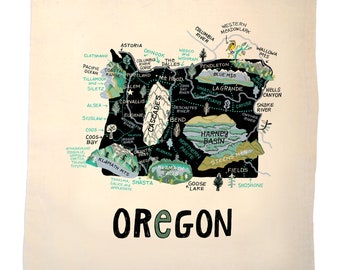 State of Oregon canvas tote bag-choice of tote material