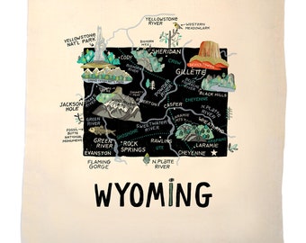 State of Wyoming canvas tote bag-choice of tote material