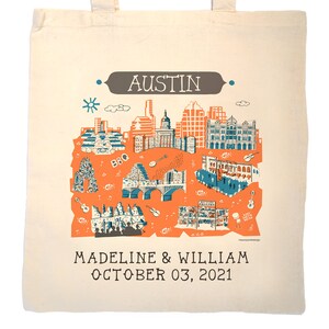 Austin Tote Bag-Wedding Welcome Tote-Choice of Tote Material