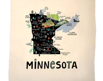 State of Minnesota canvas tote bag-choice of tote material