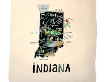 State of Indiana canvas tote bag-choice of tote material