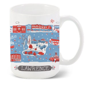 Lawrence KS Mug-City Mug-Coffee-Tea-Kitchen-Custom Mug Gift-Personalized-Custom