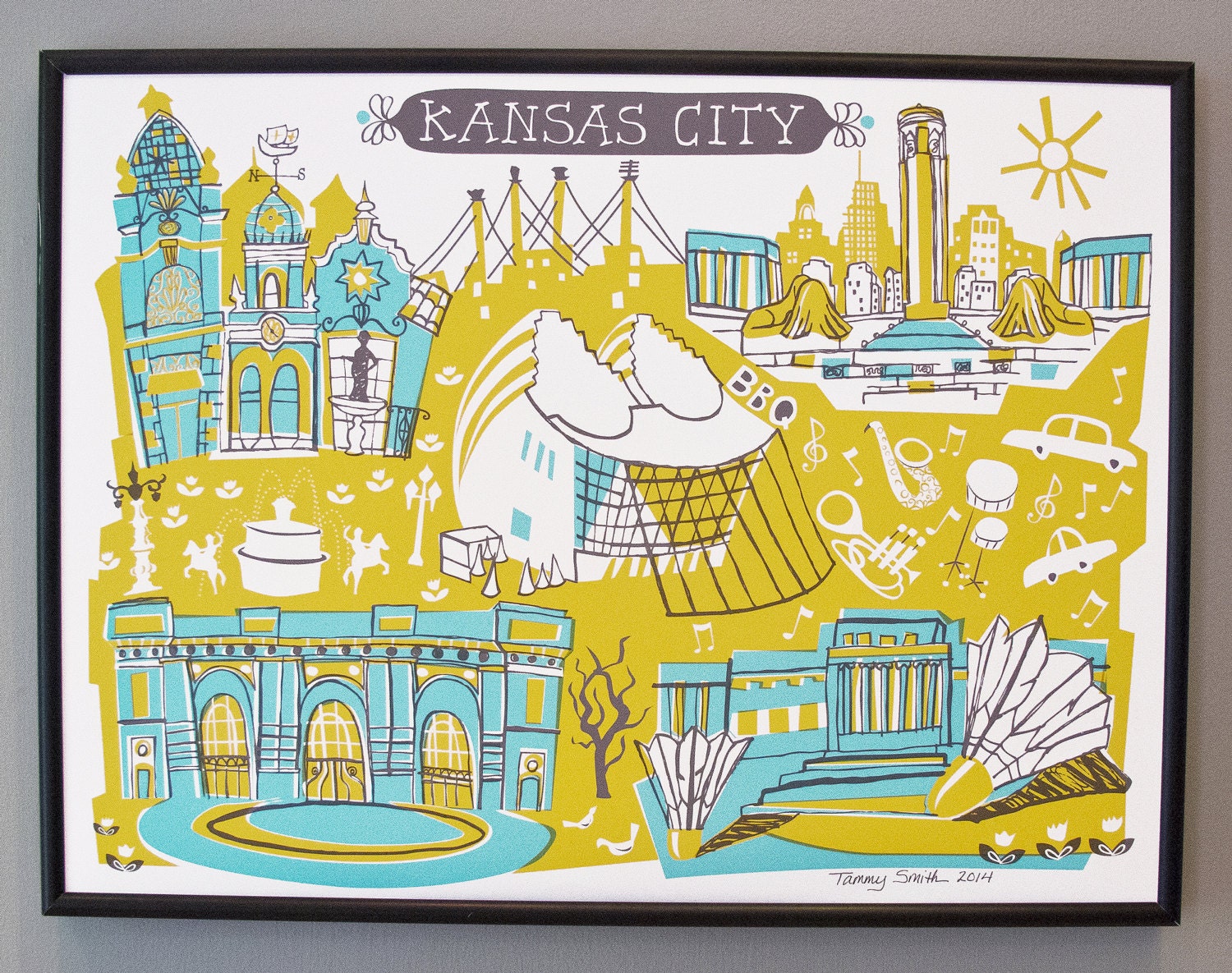 Wall Artkansas Cityart Print3 Colorcity Etsy