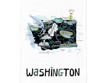State of Washington Tea Towel-Unique Gift State Towel