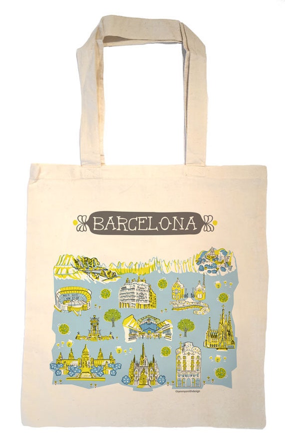 Barcelona Tote BagCity ToteSpain BagAny City
